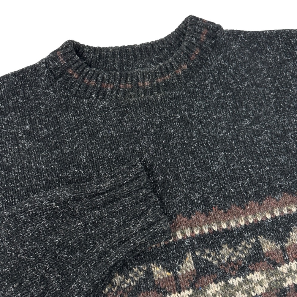 ALPS MOUNTAINEERING‎ Vintage Black Wool Blend Pullover Sweater Jumper FLAW XL